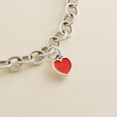 Enamel Connected Hearts Charm