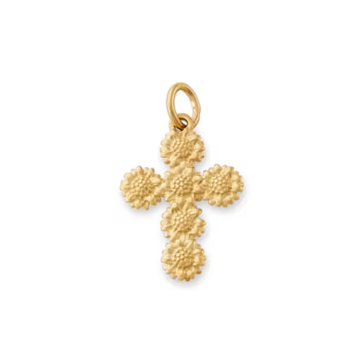 Sunflower Cross Charm