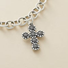 Sunflower Cross Charm