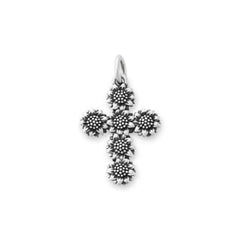 Sunflower Cross Charm