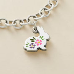 Enamel Floral Bunny Charm