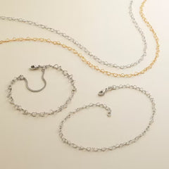 Delicate Connected Hearts Anklet