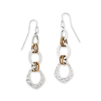 Hammered Linked Dangle Earrings