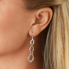 Hammered Linked Dangle Earrings