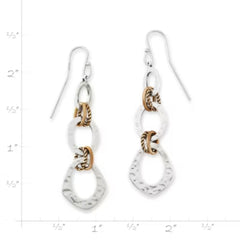 Hammered Linked Dangle Earrings