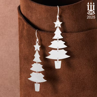Merry Christmas Tree Dangle Earrings
