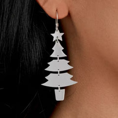 Merry Christmas Tree Dangle Earrings