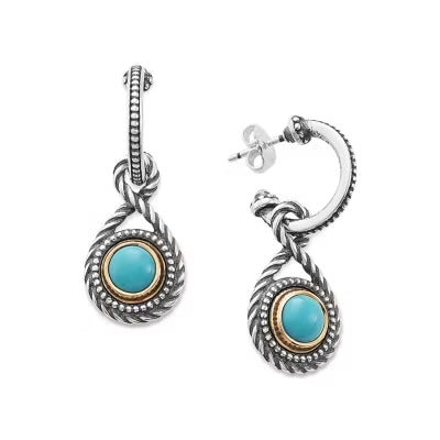 Marjan Gemstone Hoop Dangle Earrings