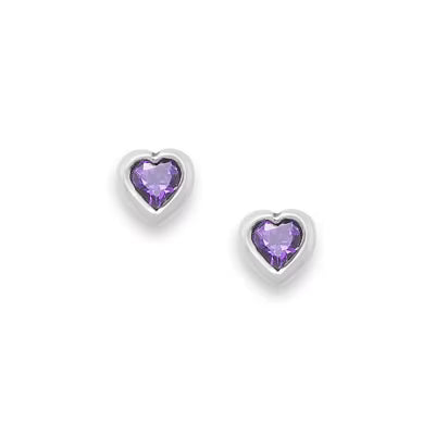 Heart Gemstone Studs