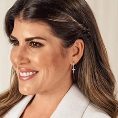 Horizon Cross Hoop Dangle Earrings