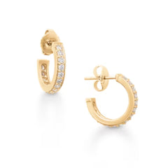 Delicate Pave Diamond Hoops