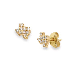 Delicate Pave Diamond Texas Studs