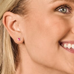 Enamel Connected Hearts Studs