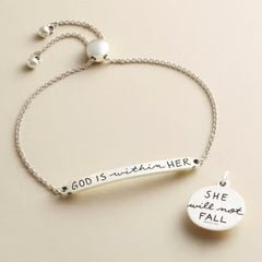 God is Within Her Slider Bracelet