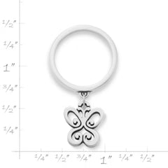 Small Spring Butterfly Charm Dangle Ring