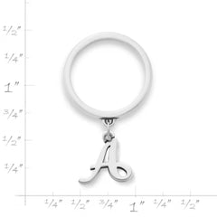 Small Script Initial Charm Dangle Ring