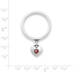 Keepsake Heart Birthstone Charm Dangle Ring