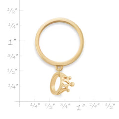 Tiny Tiara Charm Dangle Ring
