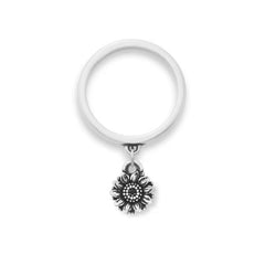 Mini Sunflower Charm Dangle Ring