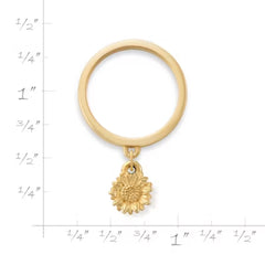 Mini Sunflower Charm Dangle Ring