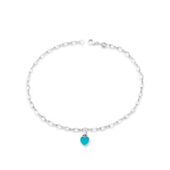 Enamel Connected Hearts Anklet
