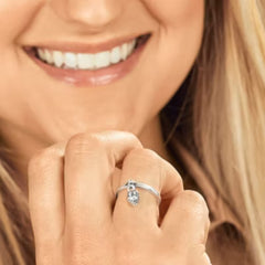 Mini Strawberry Charm Dangle Ring