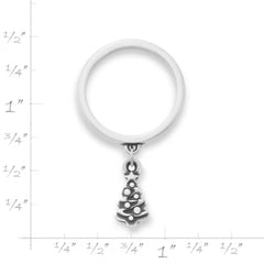 Petite Christmas Tree Charm Dangle Ring