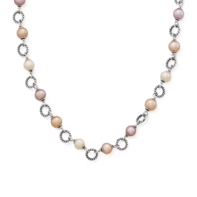 Twisted Wire Link Gemstone Necklace