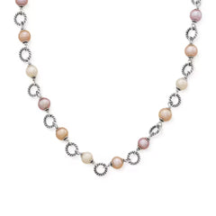 Twisted Wire Link Gemstone Necklace