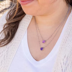 Sculpted Daisy Layered Gemstone Necklace