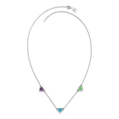 Enamel Connected Hearts Necklace