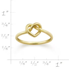 Delicate Heart Knot Ring