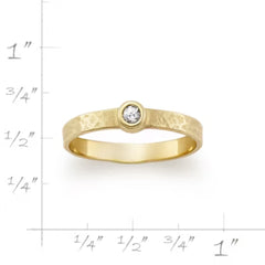 Petite Hammered Gemstone Ring