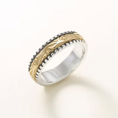 Beaded Scrolled Wedding Ring
