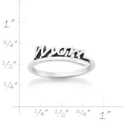 "Mom" Script Ring