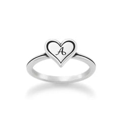 Delicate Heart Initial Ring