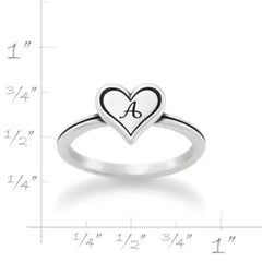 Delicate Heart Initial Ring