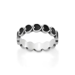 Enamel Connected Hearts Ring
