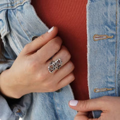 Swirls and Scrolls Hearts Ring