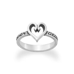 "Forever and Always" Heart Ring