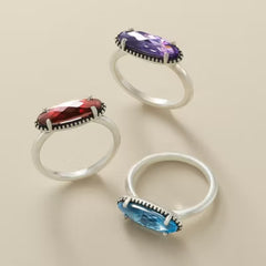 Beaded Horizon Gemstone Ring