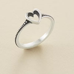Delicate Heart Beaded Ring
