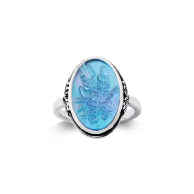 Sculpted Bluebonnet Layered Gemstone Ring