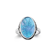Sculpted Bluebonnet Layered Gemstone Ring