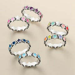 Enamel Connected Stars Ring