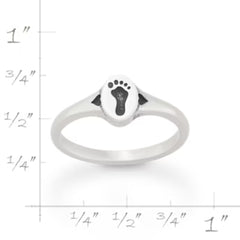 Footprint and Hearts Ring