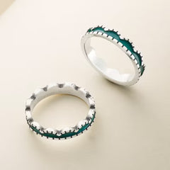 Enamel Scalloped Stacker Ring