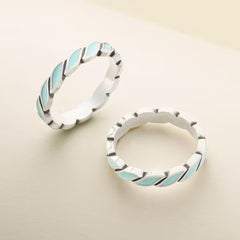 Enamel Twist Stacker Ring