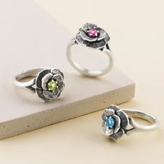Gemstone Floral Ring