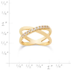 Diamond Pave Crossed Ring
